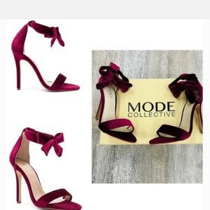 The MODE Collective Sage Sandal - Bordeaux Velvet